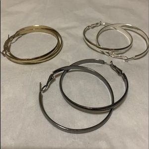 11 pair hoop earrings